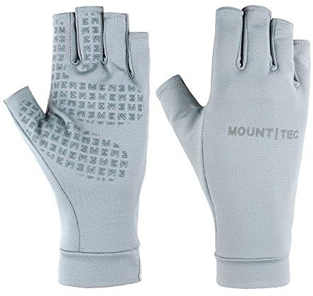 MOUNT TEC Lightweight UPF 50+ Men's Women's UV Fingerless Gloves for Cycling Hiking Canoeing Fishing Driving (Grey,L)