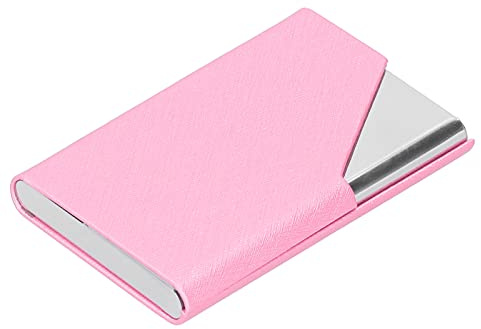 HERCHR Visitenkartenhalter für Frauen, Visitenkartenetuihalter Innovativer Edelstahl für den gewerblichen Gebrauch Kreditkarten-ID-Etui Männer Frauen(Rosa)