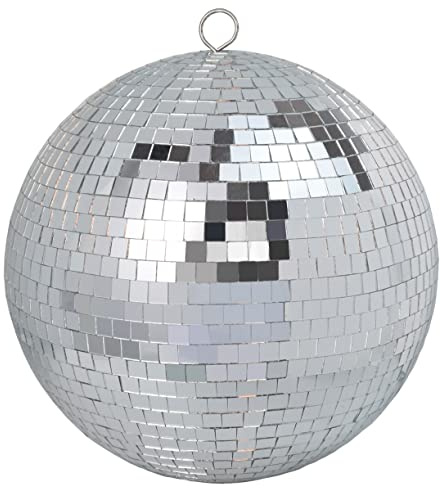 25cm Spiegel-Disco-Kugel ideal für eine Party oder DJ Lichteffekt Weihnachten (25cm, Silber)