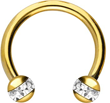 PIERCINGLINE Chirurgenstahl Hufeisenring mit 2 Epoxy Kugeln | Piercing für Septum Lippe Tragus Helix uvm | Farb & Größenauswahl