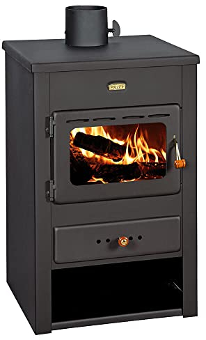 Prity K12 - Stufa a legna da ardere in ceramica e vetro, 10 kW