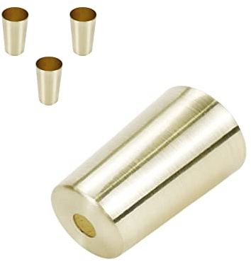 Crapyt Furniture Leg Cap Cover 4 PCS Brass Gold Floor Protector Metal Furniture Feet H5cm/1.96 Classical Decorative Hardware Kitchen Bathroom Bedroom Table Chair Cabinet Wardrobe Bed