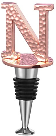 Miicol Prosecco Stopper, Champagner Geschenk, Initiale Flaschenverschluss, Weinzubehör, Wiederverwendbarer Flaschenschutz für Prosecco, Champagner, Buchstabe N