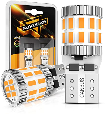 Auxbeam Upgraded 194 LED Bulbs Amber Yellow,400% Brighter Extremely Bright Canbus Error Free 168 2825 T10 W5W LED Light Bulbs for License Plate Lights Interior Lights Dome Map Light, 30-SMD, 2PCS