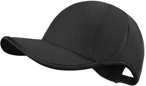 GADIEMKENSD Performance Running Hat for Men Stretchy Dri Fit Baseball Cap with Breathable Vented Mesh Cooling Golf Dad Hat for Hiking Tennis Workout Gym Outdoor Sports Black