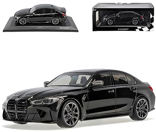 alles-meine.de GmbH B*M*W 3er G20 M3 Limousine Schwarz Metallic Ab 2019 1/18 Minichamps Modell Auto mit individiuellem Wunschkennzeichen