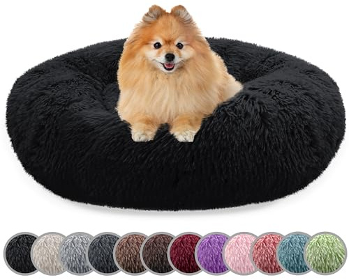 bluzelle Hundebett für kleine Hunde & Katzen, Schwarz, XS-60 cm
