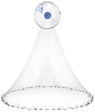 Cocoarm Filet de Pêche à Lancer à la Main de Américain, avec Matériau en Nylon, Empêche Les Petits Poissons de S'échapper (3,6 m)