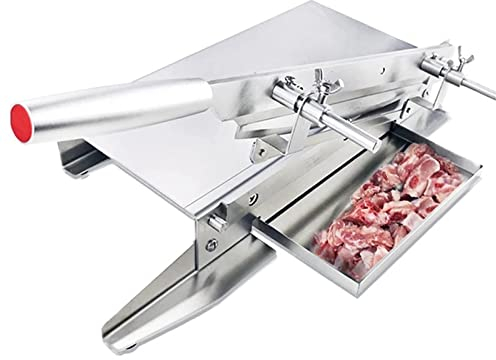 Cortadora de Carne para Uso doméstico o Comercial, cortadora de Carne, cortadora de Carne doméstica, máquina cortadora de Huesos de Carne, Acero Inoxidable Comercial (Color: Plata,