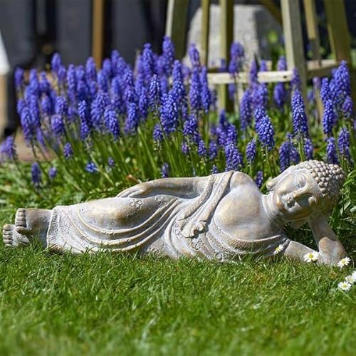 Garden Mile Buddha Garden Ornaments Outdoor Indoor Weatherproof Garden Sculptures & Statues Highly Detailed Buddha Ornaments For The Home Perfect Decorations For Yard Lawn Home