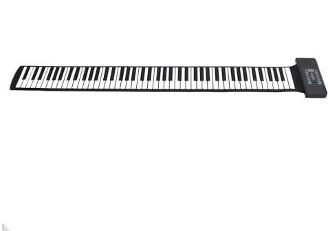 Yunir Pianoforte Roll Up 88 Tasti, Tastiera Pianoforte Digitale Ricaricabile MIDI con Uscita Audio, 128 Toni Ritmici, 15 Canzoni Demo, Pianoforte Portatile per Bambini Principianti