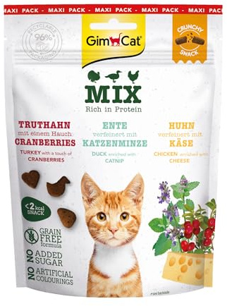 GimCat Crunchy Snacks Mix – croccante e ricco di proteine – 1 sacchetto (1 x 140 g)