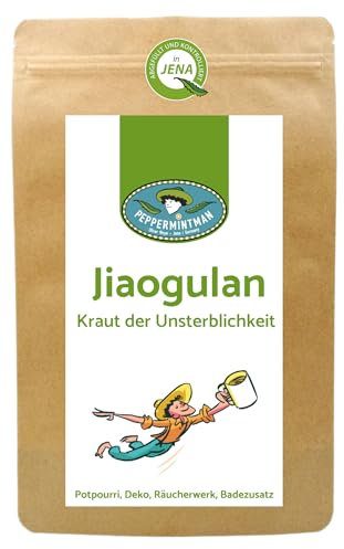 Jiaogulan, 120 g, senza steli, foglie intere, arrotolate, potpourri