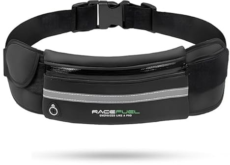 RaceFuel Laufgürtel für Handy und Trinkflasche - Lauftasche Jogging, Hüfttasche, Sportgürtel, Running Belt zum Joggen, Laufen, Sport, Fitness - passend für alle Smartphones