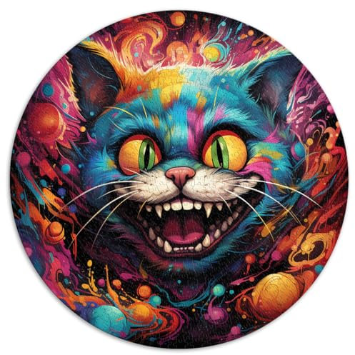 1000-teiliges Puzzle für Erwachsene, Grinsekatze, runde Puzzles, für Erwachsene, Familienpuzzles aus Pappe, Lernspiele für Erwachsene und Kinder, Größe: 67,5 x 67,5 cm