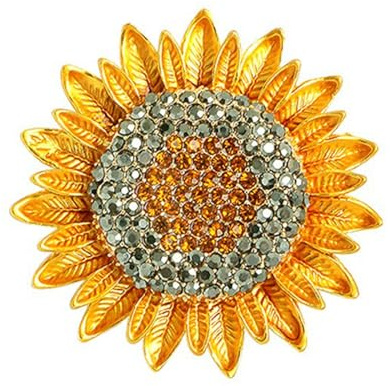 Damen Sonnenblume Brosche Bunte Strass Pins Anstecknadel Gold Sonnenblume Brosche Frauen Mädchen Mode