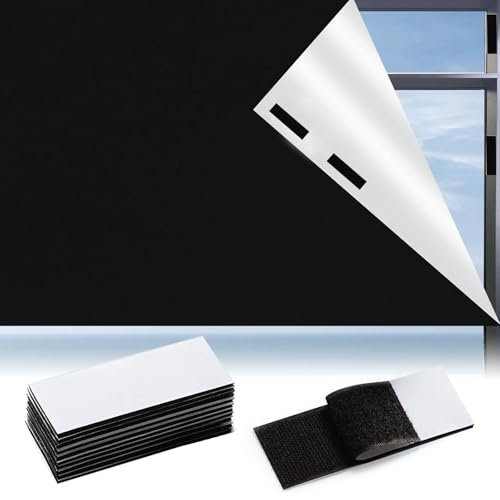 Fenster Verdunkelung 200x145cm Verdunklungsstoff Fenster Abdunkeln Verdunkelungsrollo ohne Bohren Dachfenster Verdunkelung Innen mit Klettband