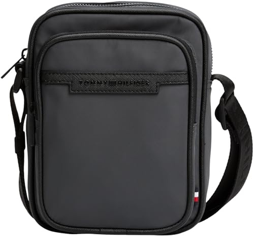 Tommy Hilfiger Sac à Bandoulière Sac Homme Repreve Mini Reporter avec Fermeture Éclair, Gris (Dark Grey), Taille Unique
