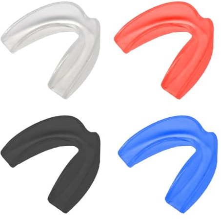 Mundschutz Gum Shield, 4 Stück Sport Zahnschutz, Sport Mundschutz, Professioneller Mundschutz Slim Fit mit Tasche für Kontaktsport, für Rugby, Boxen, Kampfsport, Hockey, MMA, Taekwondo