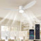 Silenzioso Ventilatore da Soffitto 60W, Ventilatore da Soffitto con Luce e Telecomando 130CM, Ventilatore da Soffitto con Lampada, 6 Velocità DC Reversibile, 3 Pale, Timer, Dimmerabile - Bianco