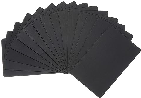 PATIKIL Metall Visitenkarten Eloxiert 0,8 mm Dick 3,4x2,1 30 Pack | Eloxierte Aluminium Rohlinge Namenskarte Lasergravur Druckbare Namenskarte für Individuelles DIY Schwarz