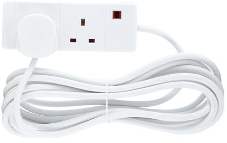 Status 2M Multi Plug Extension Lead, 2 Gang Extension Cable, White, 2 Socket Power Strip for Home Office School, 2WS2MCP20 (Package may vary)