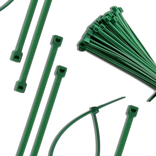 Evoges 2.5x200mm Green Cable Ties (Pack of 100) | Heavy-Duty Nylon Zip Ties | 8kg Tensile Strength | Durable Wire & Cord Fasteners