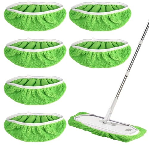8 Stück Tücher Wiederverwendbare für Swiffer Bodenwischer, 25,4 x 11,5cm Wiederverwendbare Trockene Bodentücher für Swiffer Sweeper Mop, Bodenwischer Nass Trocken Wischmopp Bezug, für Böden Fenstern