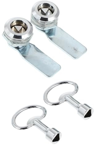 2 Satz Dreiecksschloss aus Zinklegierung für Verteilerkästen | Aluminiumlegierung und Silbernes Finish, Härte und Verschleißfest, Einfache Montage