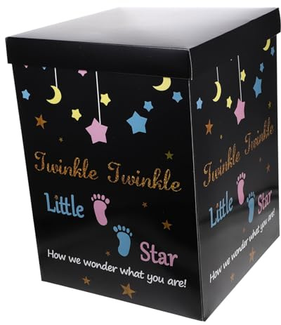 BESTYASH Gender Reveal Kasten aus Papier Schwarz 30x30x40cm für Babyparty und Geburtstag Sichere Ballonbox mit Festlicher Wirkung