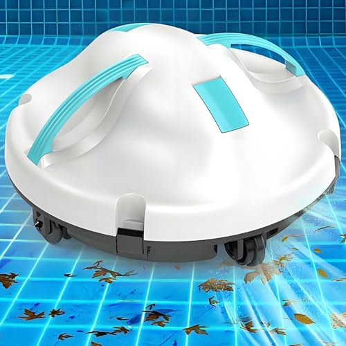 vnmudzeo Mini Aspirador para Piscinas Elevadas, 17 M/Min, Limpiafondos InaláMbrico con Doble Motor, para Piscinas Planas Enterradas De hasta 100 M²