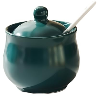 Sucrier de couleur unie avec couvercle et cuillère, support à sucre pour bar à café, sucrier en céramique 200 ml