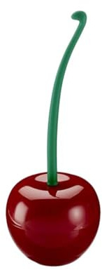 TQEBWUS 13×38cm Escobilla De Baño con Forma De Cereza, Cepillo De Inodoro De Cereza, Juego De Cepillo De Inodoro Y Soporte con Forma, Escobilla Baño con Mango Largo, Novedad