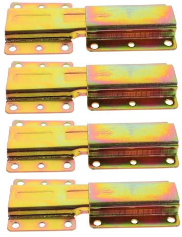 iplusmile Conectores de Bloqueo Metálicos para Sofá y Marco de Cama, 4 Piezas, Color Dorado, Herrajes Deslizantes Resistentes, Compatibles Muebles Modulares, Uso en Conexión y Fijación de Sofás
