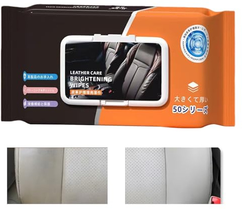 Leather Cleaner Wipes,50 Count Detailing Stain Remover | Leather Care Wipes | for Truck Door Panel Dashboard Console Shoes Boots Bags Furniture