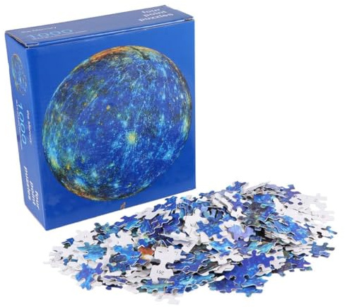 Uonlytech 1000pcs Planet Jigsaw Puzzle Circular Decompression Puzzle for Adults and Family Intelligence Game Stress Relief for Friends and Co-workers