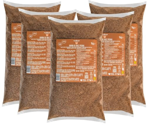 nut&me Harina de nuez pecana 5 kg | Para repostería keto | Pack 5 x 1 kg, Sin gluten, Alto en fibra