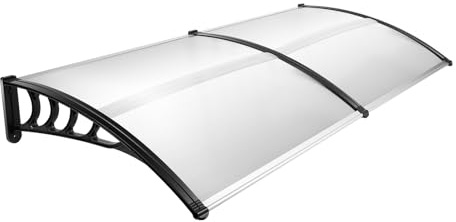 Toldo de puerta de entrada, 200 x 90 cm, resistente y transparente, protección contra la lluvia y los rayos UV, ideal para casas, oficinas, ventanas, puertas, terrazas (90 cm)