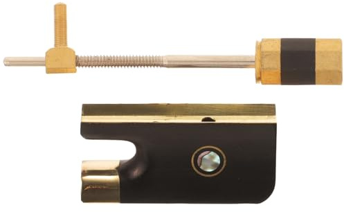HOMSFOU Violin Bow Frog with Screw Replacement Part for Violin Made of Ebony Wood and Metal with Copper Featuring Comfortable Sound and Wear Resistance and Repair