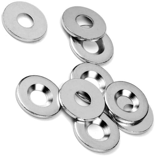 60 x Metallscheiben Ø 16mm x 2mm aus Stahl (DC01) verzinkt mit Loch/Bohrung und Senkung (Senkbohrung) - Gegenstück für Magnete, Menge: 60 Stück
