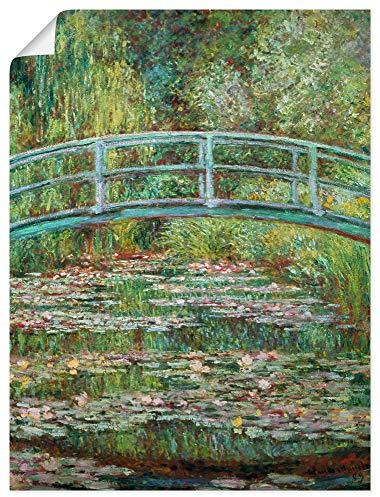 ARTLAND Wanddeko Poster & Kunstdrucke Wandposter 45x60 cm Teich Pflanzen Seerosen Japanische Brücke 1899 Impressionismus Claude Monet T7PQ