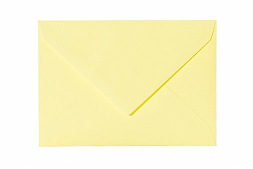 Paper24 25 Umschläge B6 feuchtklebend 120 g/qm, Briefumschläge 12,5 x 17,5 cm für Hochzeit, Geburtstag, zum Basteln in der Farbe Gelb