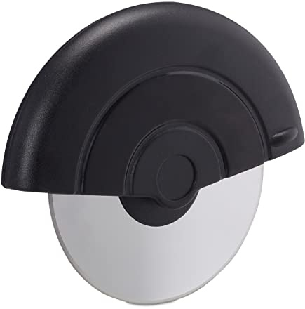 3 x Pizzaschneider Premium Edelstahl, Gastro, Wheel, Pizzamesser rund, spülmaschinenfest, schwarz