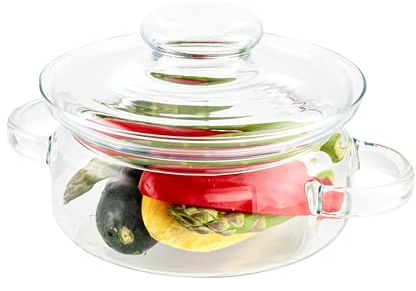 Simax Simmer Pot for Stove Potpourri, 32 Ounce Glass Pots for Cooking on Stove, Clear Pots for Cooking, Glass Cookware, Easy Grip Handles, Oven, Microwave, Stove and Dishwasher Safe Borosilicate Glass