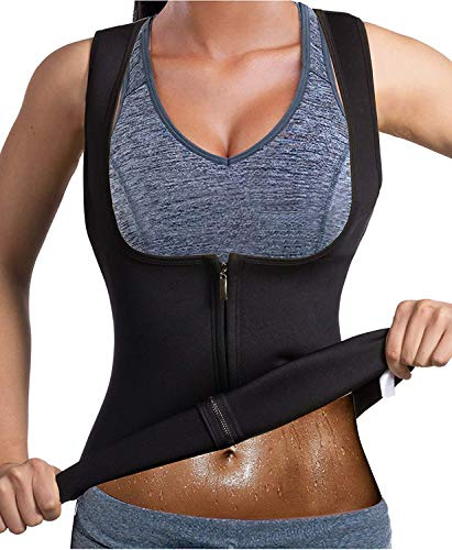 Bingrong bastu, neopren, för kvinnor, smal midja, kompression, för smal svettning, för sport, fitness, svart, L