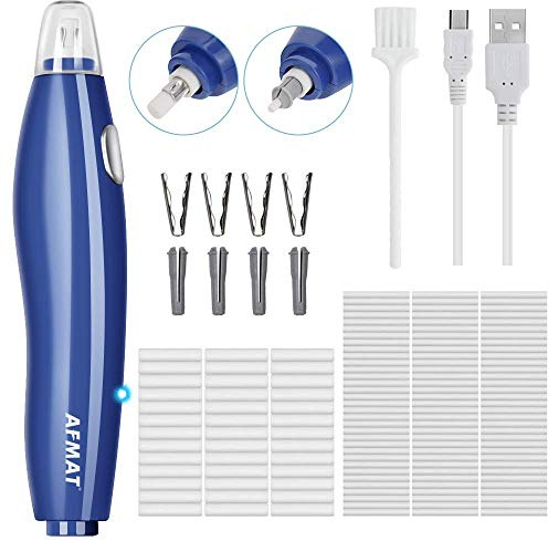 Electric Eraser, 140 Eraser Refills, Electric Pencil Eraser Rechargeable for Artists, Electric Erasers for Drafting, Drawing, Painting, Sketching, Architectural Plans, Detailer Tool-Blue