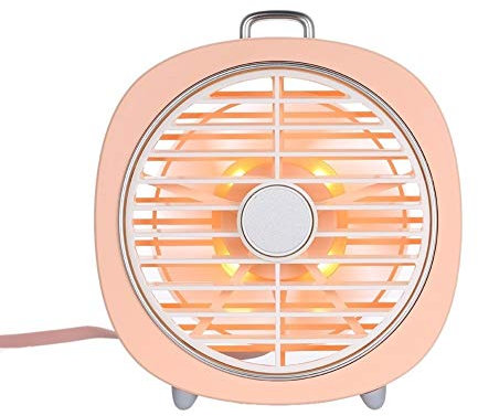 Aire Ventilador de refrigeración Ventilador de mesa mini USB 3 velocidades 180° dirección del viento con luz nocturna Ventilador de mesa para oficina dormitorio doméstico rosa