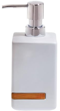 Spirella Seifenspender Oslo | Flüssigseifen-Spender | Porzellan | 300ml | Langliebig und Robust | Weiß Bambus, Unique