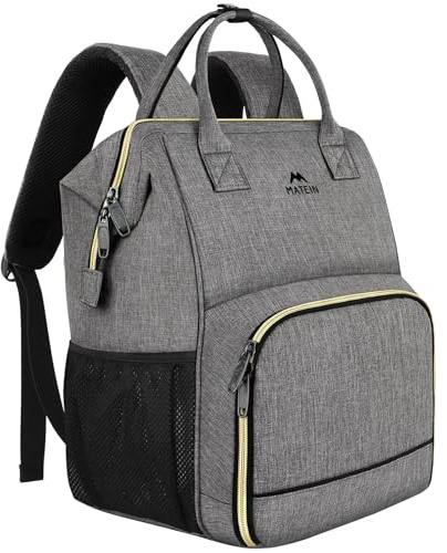 MATEIN Laptop Lunchryggsäck, 17 tums picknickryggsäck för kvinnor och män med isolerat kylfack, vattentät lunchkylväska för män affärsarbete picknick