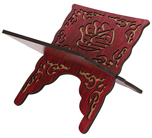 HEEPDD Koran-Klappständer aus Holz, Koran-Ständer Muslimisches Leseregal Holz geschnitzter Vintage-Quran-Halter-Buchständer für Display-Lese-Gebets-Kapelle